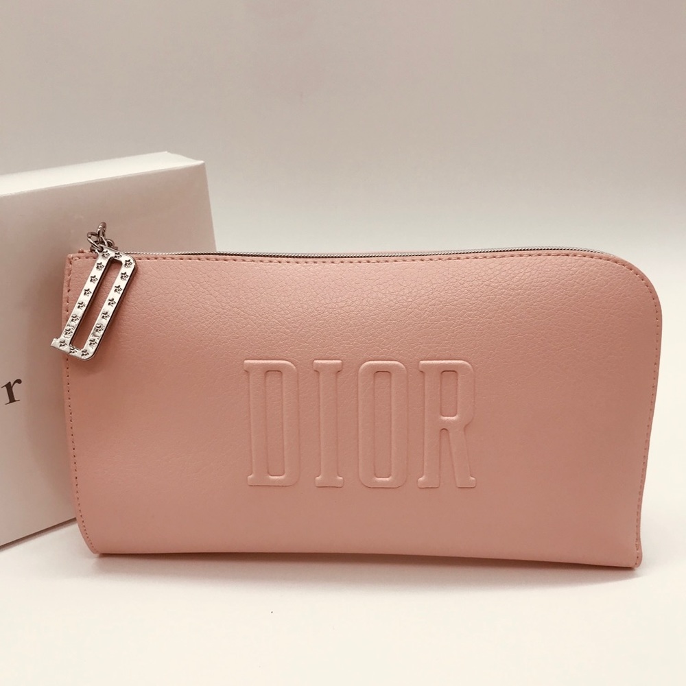 DIOR Pink Cosmetic Makeup Bag Pouch Clutch NEW